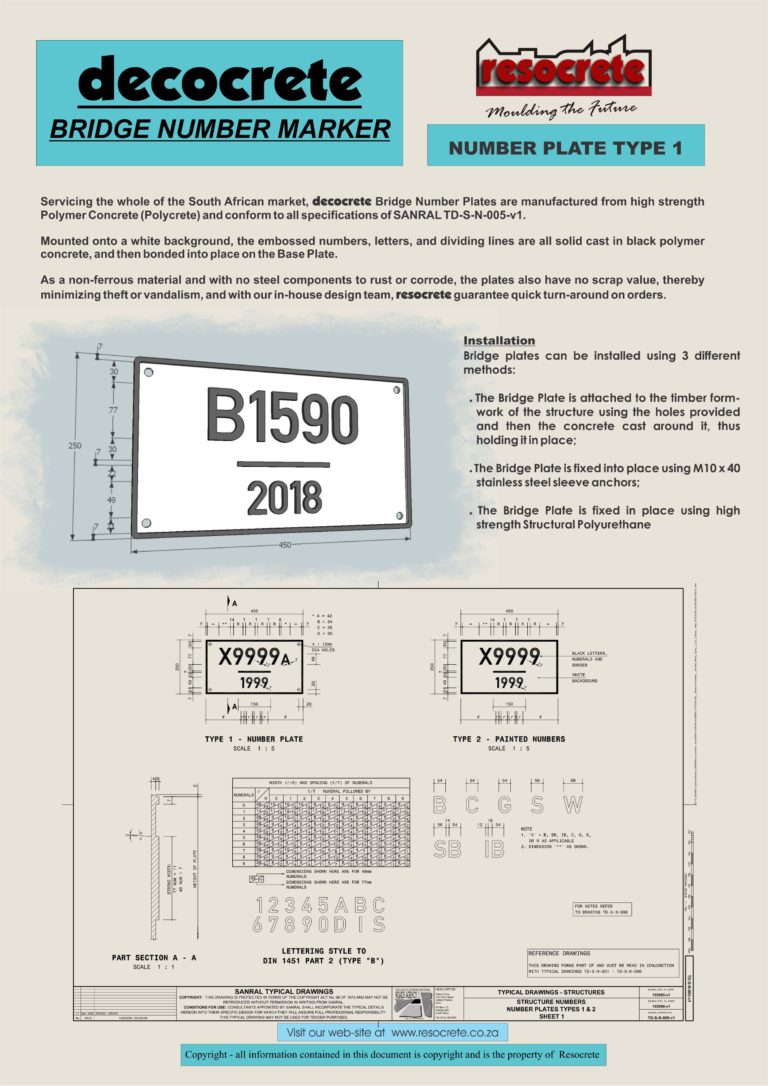 Bridge Number Plate Resocrete